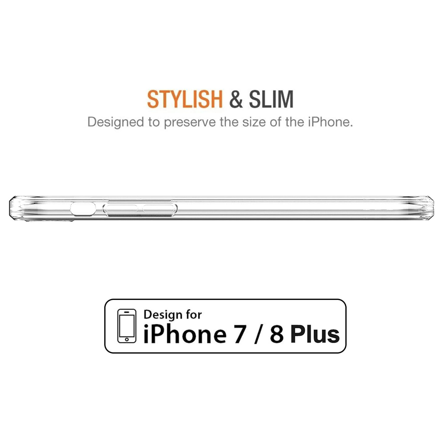 LUOWAN Ốp Lưng Cho Apple iPhone 7 Plus/iPhone 8 Plus Ốp Lưng Silicon Trong Suốt TPU Chống Trầy Xước Cho Apple iPhone 7 Plus/iPhone 8 Plus-Trong Suốt