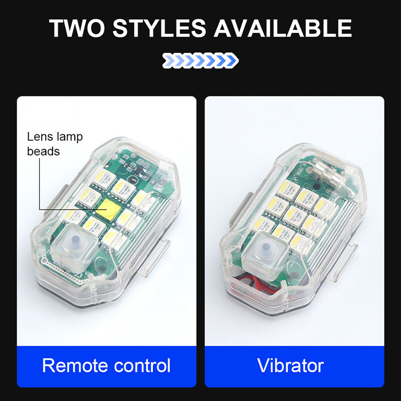 Seametal đèn Led nhấp nháy xe máy Đèn nhấp nháy sạc USB rung cảm biến đuôi đèn có điều khiển từ xa