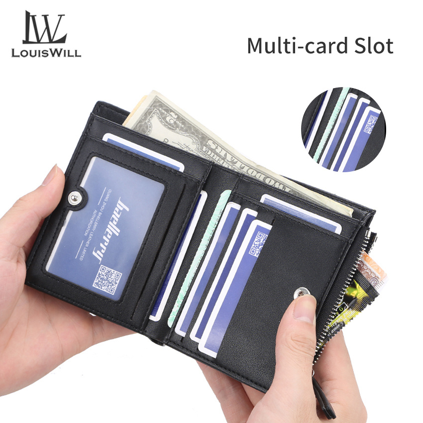 LouisWill Men Wallets Leather Men Bags Short Wallets Bifold Clutch Wallets Crocodile Pattern Wallets Travel Purses Coin Pouch ID Credit Cards Holders for Business, Travel, Office