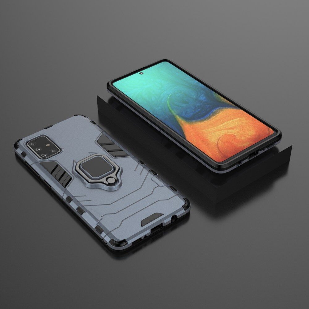 For Samsung Galaxy A71 Armor Case With Stand Magnetic Ring Holder Bracket Anti-Fall Soft Edge Shockproof Back Cover Casing