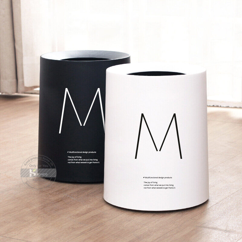 Konco Nordic Style Trash Can Garbage Storage Box Trash Bins Double Layers Garbage Can Kitchen Bathroom Dustbin bathroom trash can