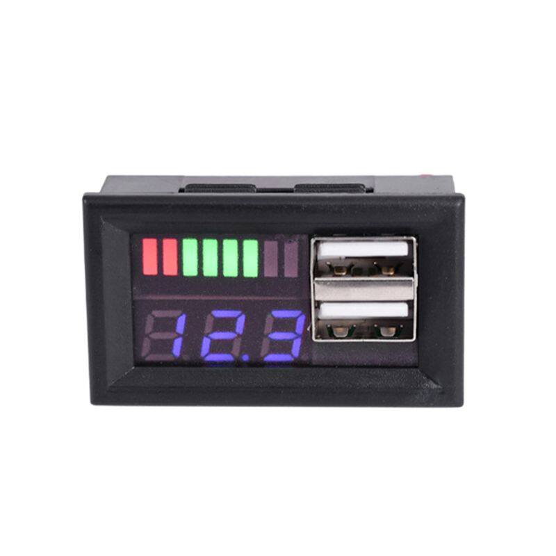 Blue LED Digital Display Voltmeter Mini Voltage Meter Volt Tester Panel For DC 12V Motorcycles Vehicles USB 5V2A output