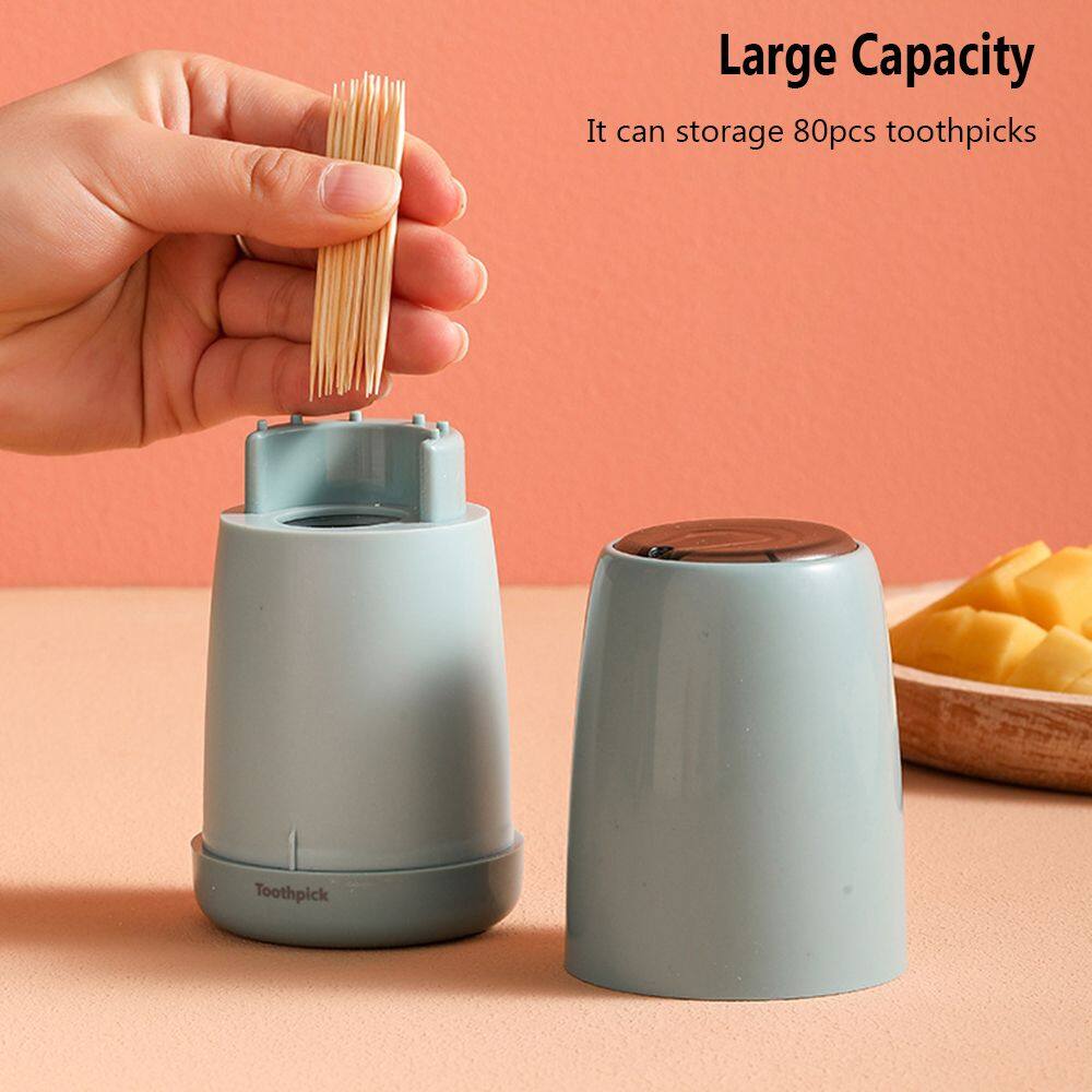 BULLOCKNE Home Automatic Organizer Container Toothpick Box Toothpick Holder Dispenser Pop-up