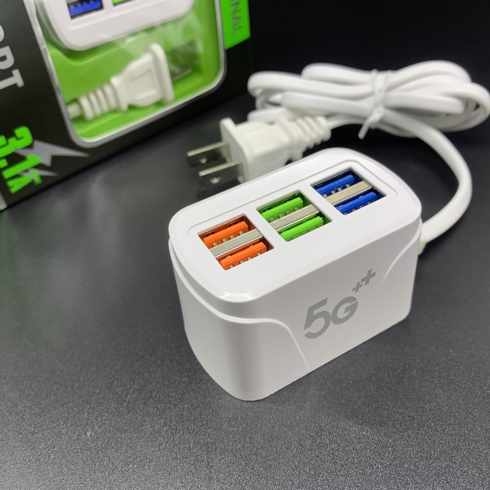 （US  Plug）Ổ Cắm Điện USB Bộ Chia HUB Ổ Cắm Mở Rộng Mini USB 6 Cổng Cắm Sạc Nhanh Đa Năng Cho Văn Phòng