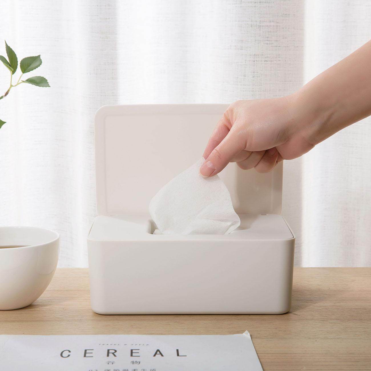 Homenhome Wet Tissue Box Desktop Sealed Wipes Storage Box