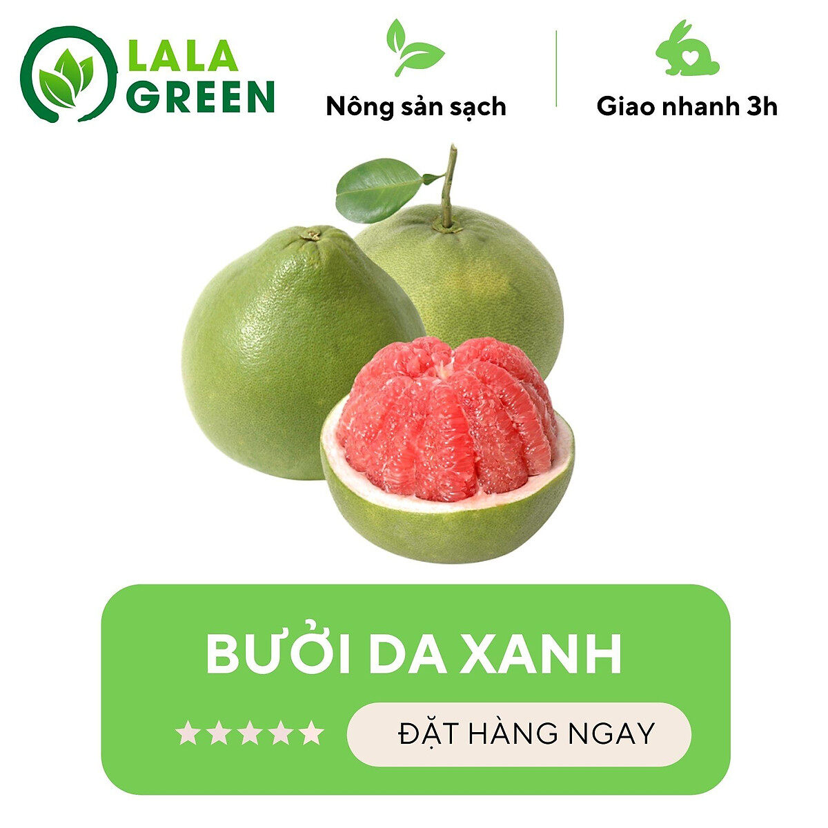[Chỉ Giao Hcm] BưỞI Da Xanh (Vietgap/Sạch) - 1 Trái (1,3Kg - 2Kg)