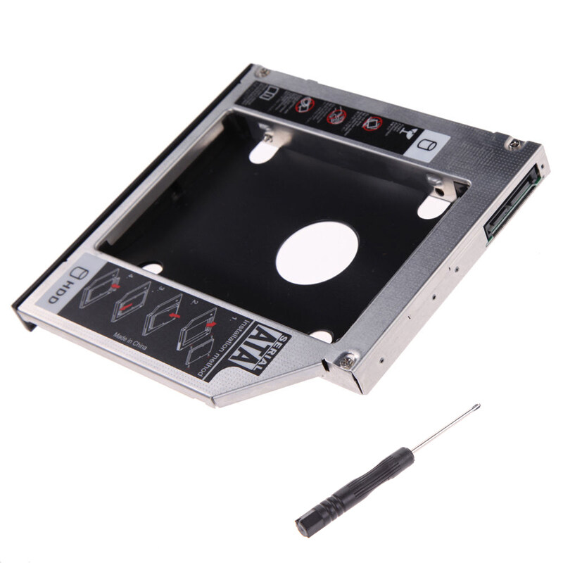 SATA 2nd HDD SSD Hard Drive Caddy Case For 9.5mm Universal Laptop CD/DVD ROM#J