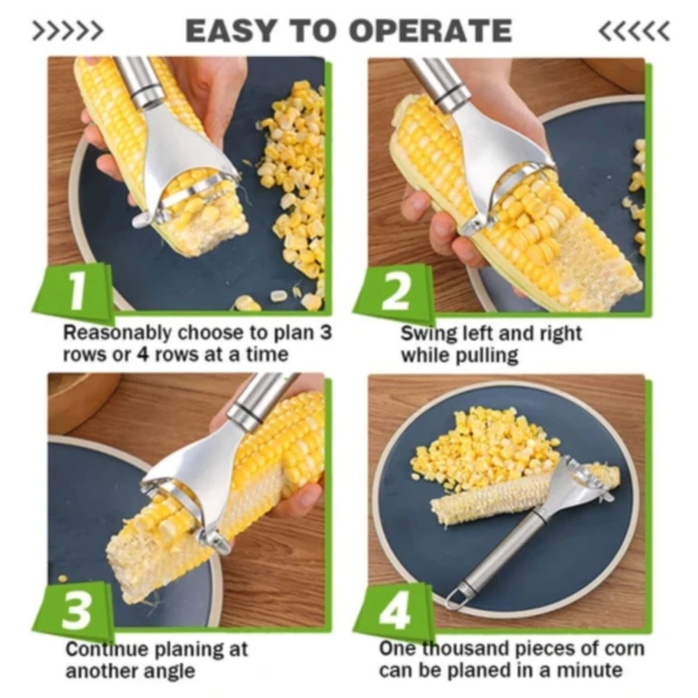【On Sale】304 Stainless Steel Corn Thresher Stripper Peeler Kitchen Tool Corn Cutter Cob Peeler Stripper Kerne