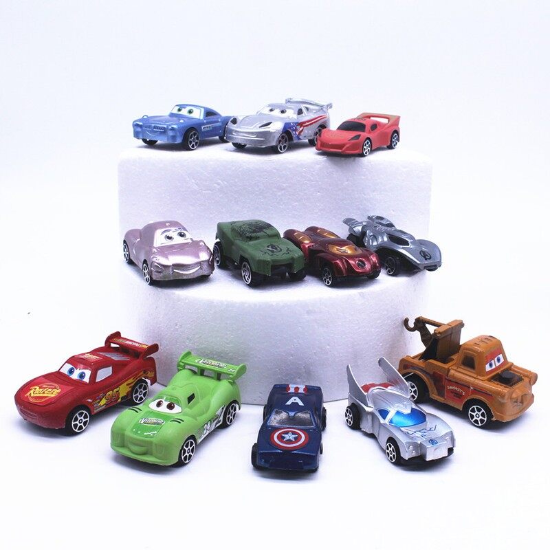 6PCS Lightning McQueen Cake Topper Figure Car Toys for Kids Lightning McQueen Themed Brthday Party