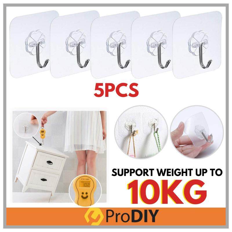 60MM x 60MM Flexible Transparent Wall-Mounted Super Strong Adhesive Hook
