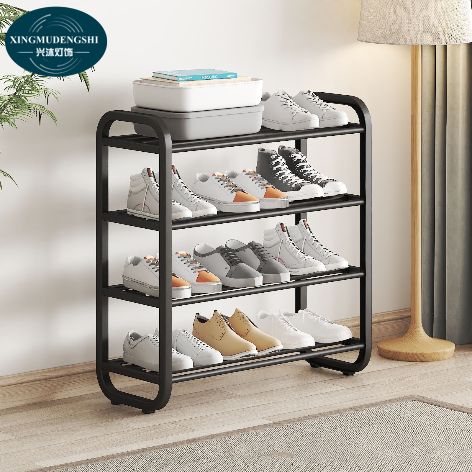 XMDS shoe rack home dormitory door simple shoe rack wholesale multi-layer dustproof storage shoe cabinet small assembly shoe rack