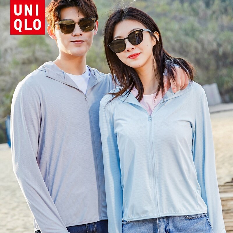 Uniqlo Áo Khoác Gió Chống Nắng Quần Áo Chống Nắng Ngoài Trời Cho Nam Nữ Áo Khoác Có Mũ Dáng Rộng Thường Ngày Áo Khoác