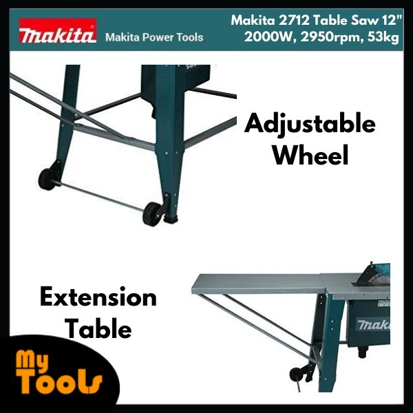 Makita 2712: Table Saw, Blade Diameter 12”, 2000W, 2950rpm, 54kg