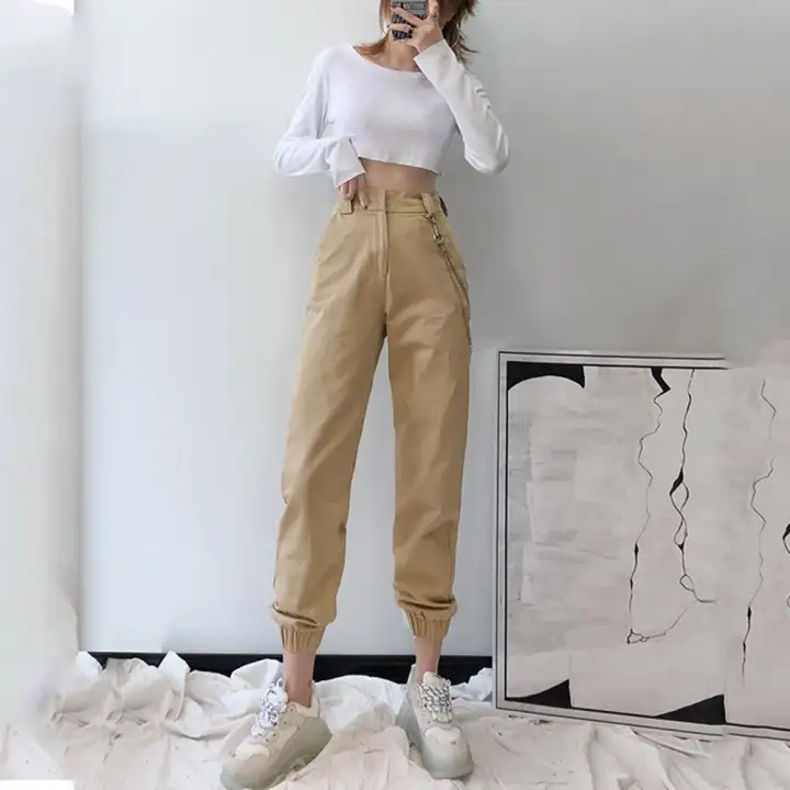 black joggers women's high waisted