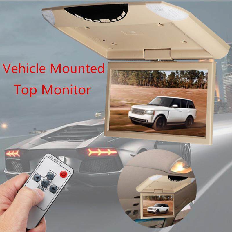 【การจัดส่ง + ข้อเสนอฉับพลัน】10 1 นิ้ว Roof Mount Overhead พลิกหน้าจอลงเครื่องเล่นซีดีดีวีดีเครื่องส่งสัญญาณเกม By Haldis