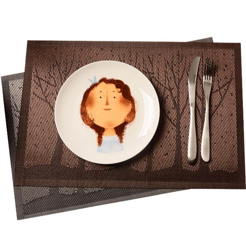 Creative European Style Western Food Place Mat PVC Heat Resistant Mat Japanese Style Dining Table Cushion Placemat Coasters Rectangular Heat Resistant Place Mat