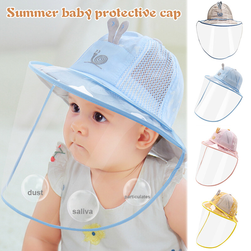 Pinkee Unisex Kids Antidust Hat Antifog Clear Shield Fisherman Cap