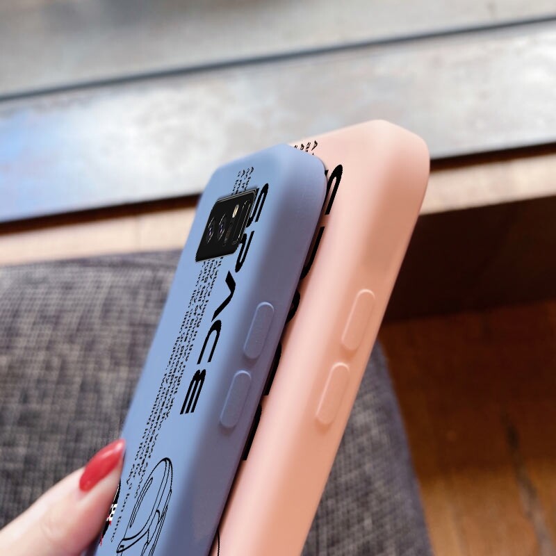 For Samsung NOTE 10 LITE NOTE 10 PLUS NOTE 20 ULTRA NOTE 8 NOTE 9 Case Cartoon Nasa Space Square Original Liquid Soft Silicone Edge Pattern Case Full Cover Camera Protection Cases Back Phone Casing Softcase For Girls