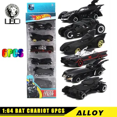 LEO 1:64 Bat chariot 6PCS/SET alloy car model diecast toys for boys Car toys baby toys kids toys mainan kanak kanak lelaki