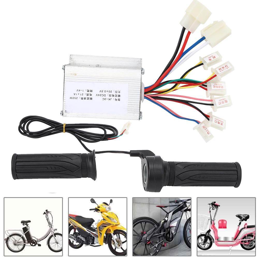 24V250W Brush E-Bike Controller and Long Line Universal Thumb Throttle Grip Set Accessory