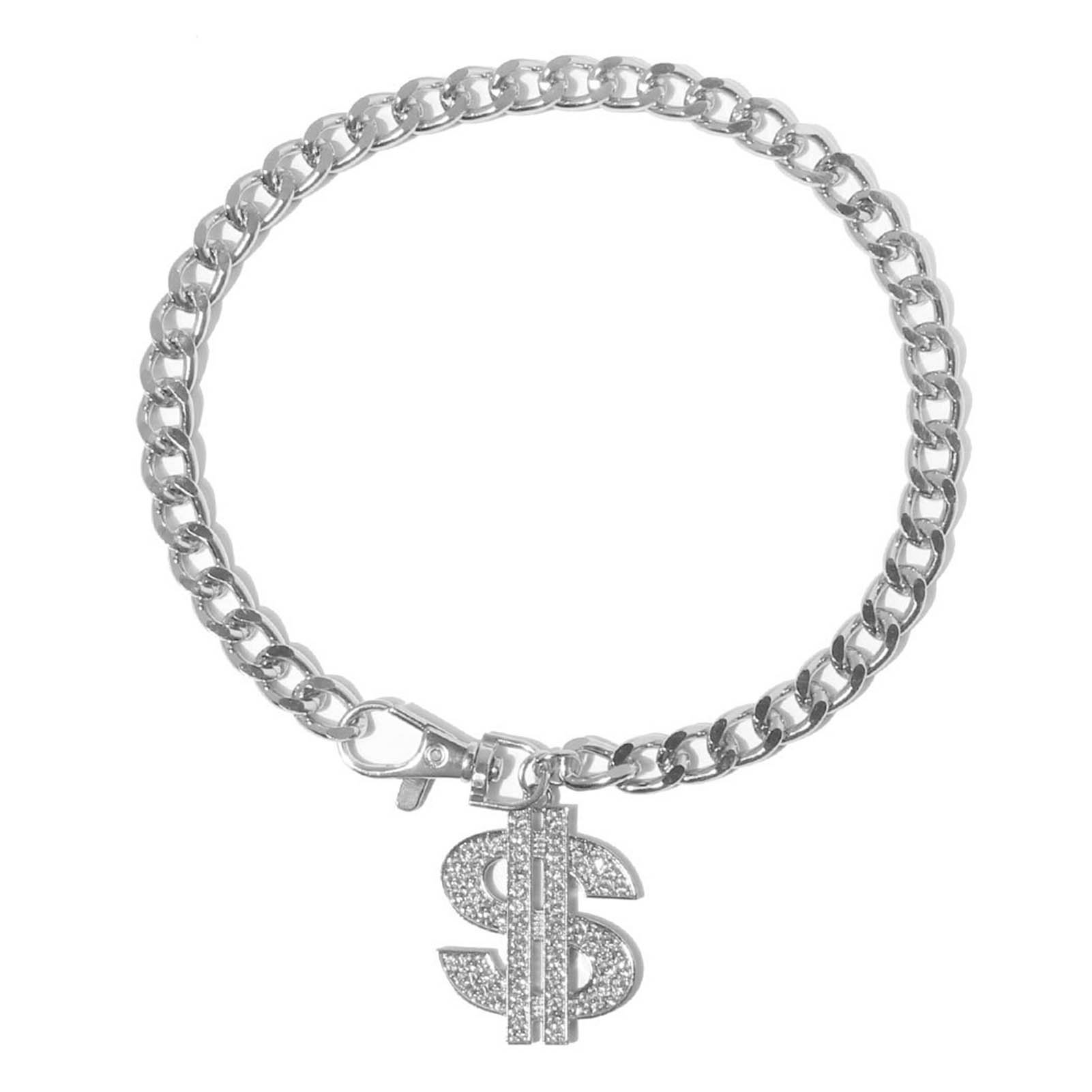 Aixuexi Pet Necklace Dollar Pendant Decorative Anti-fade Fashion Dogs Neck Chain Collar for Teddy Pet Neck Chain