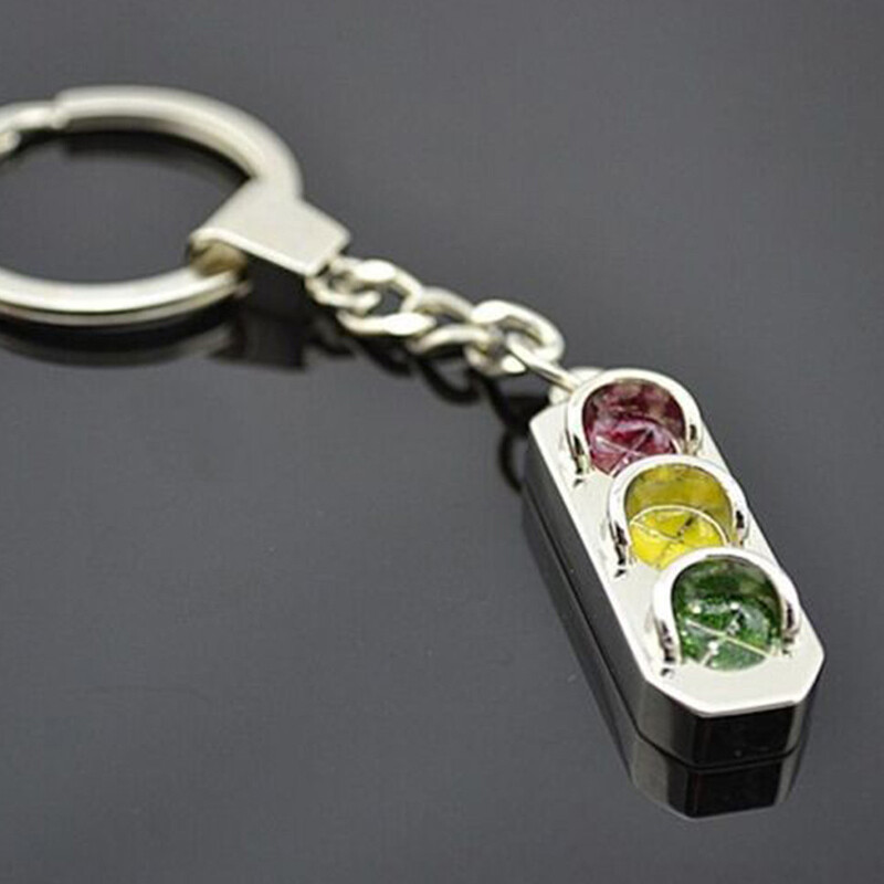 [Fortitudes] Keyring Cute Mini Traffic Light Car Key Ring Chain Motorcycle Car Key Ring Chain