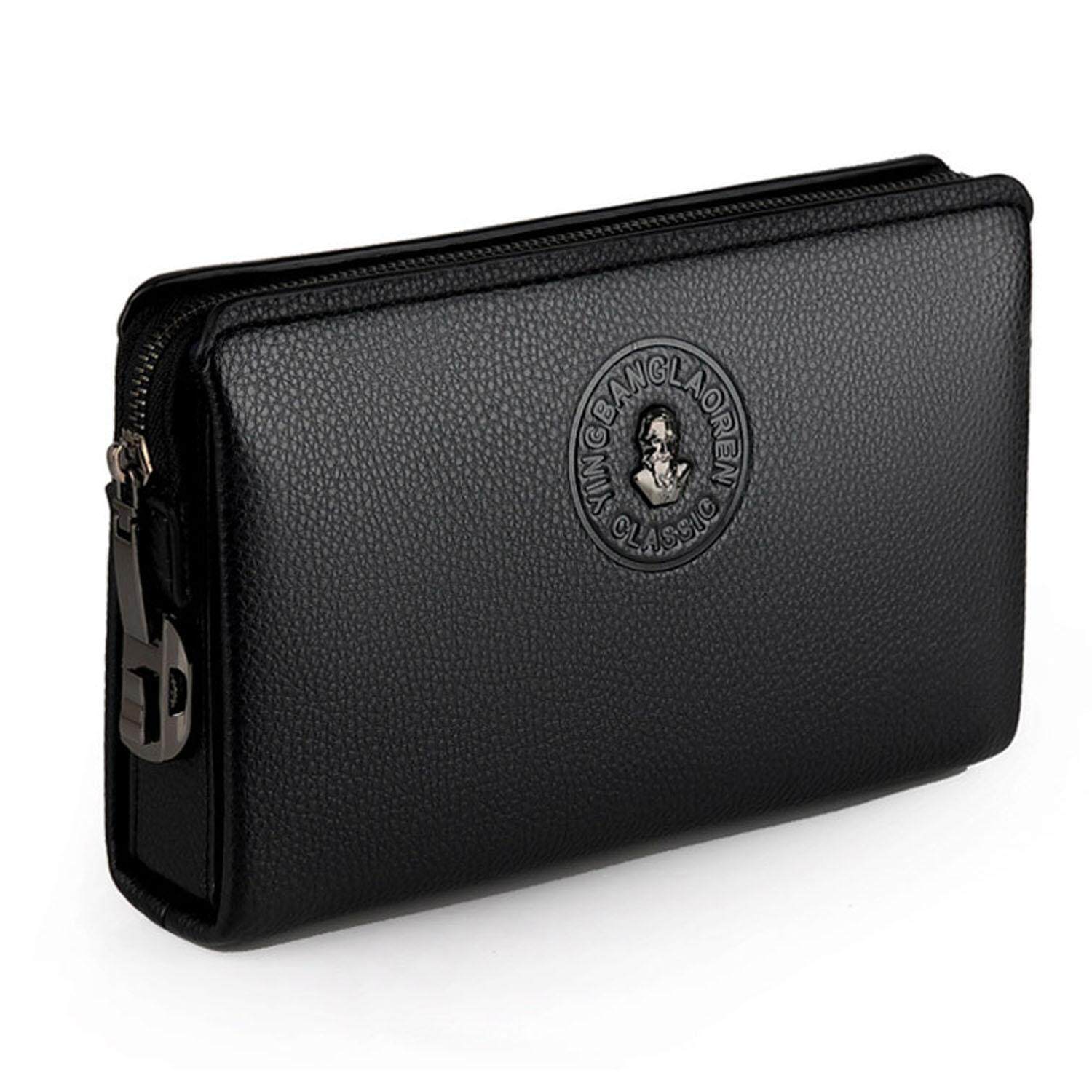 NDM pure leather clutch purse with chain (Black) - UMSAS E-commerce-cheohanoi.vn