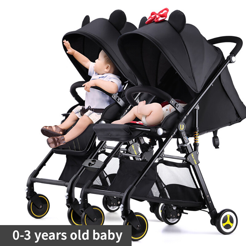 Twin Baby Stroller Ultra Light Portable Can Sit and Lie Detachable Folding Double Pram Singapore