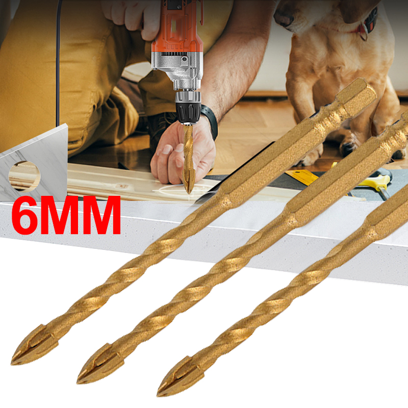 Bokali 1pcs new diamond tipped drill bit set twist drill bits tile stone tools cross head