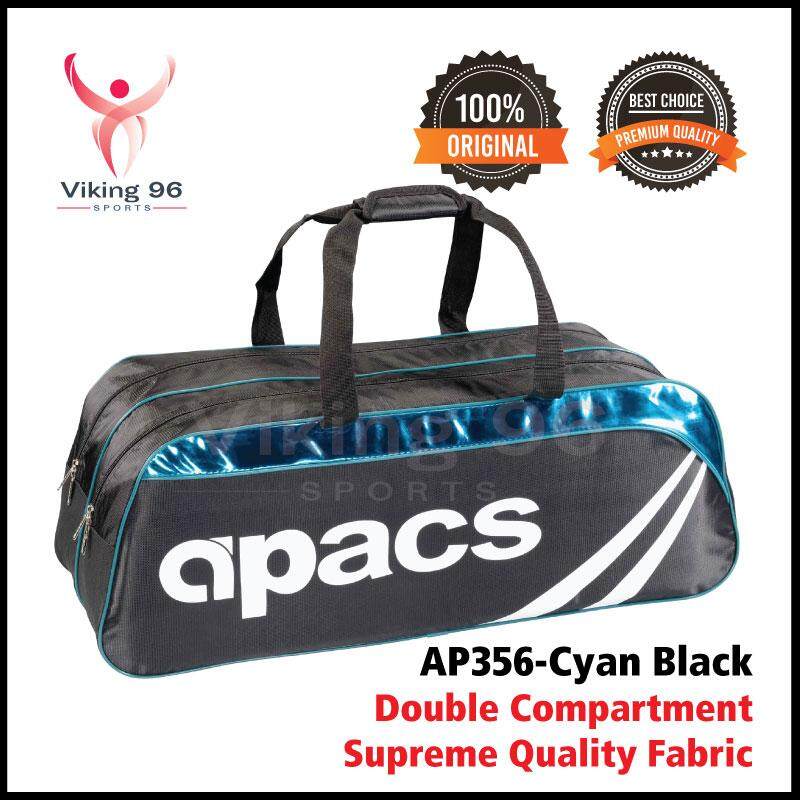 APACS Double Compartments Badminton Racket Bag AP356 Blue Black FREE Shipping 