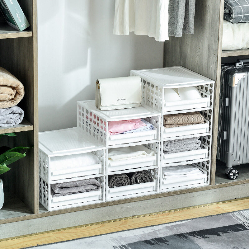 Plastic storage racks, file racks, wardrobe drawer storage baskets