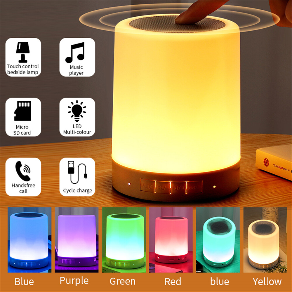 Bluetooth Speaker Wireless Mini Player Touch Lamp Portable Speaker Bluetooth with Music Player Romantic LED Light