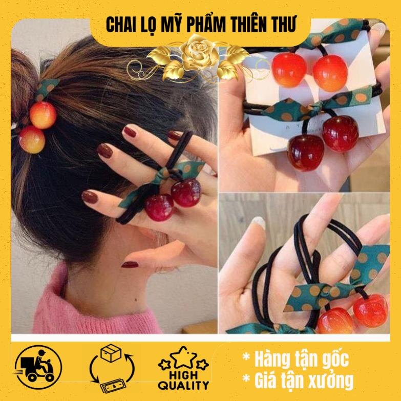 Dây cột tóc cherry xinh xắn / buột tóc nơ
