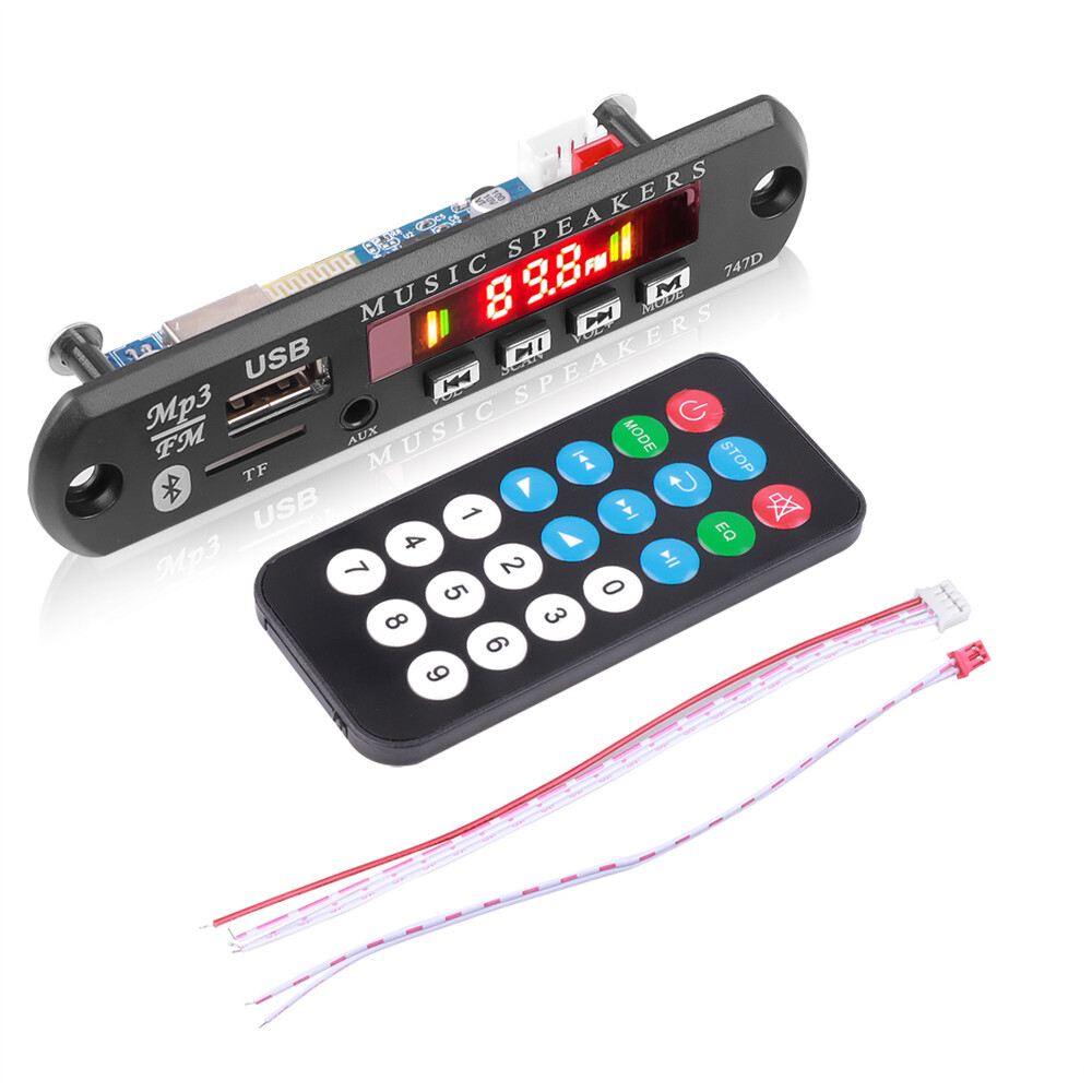 Bo Mạch Giải Mã MP3 WMA DC 5V 12V Bộ Giải Mã MP3 Bluetooth Không Dây Mô-đun Âm Thanh USB Đài Phát Thanh TF Với Điều Khiển Từ Xa Cho Loa Xe Hơi