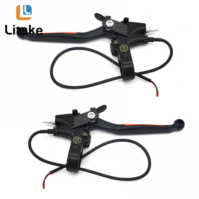 Po 1 Pair Electric Bicycle Brake Levers Aluminum Alloy Mountain Bike Brake Handles Electric Bicycle Accessories