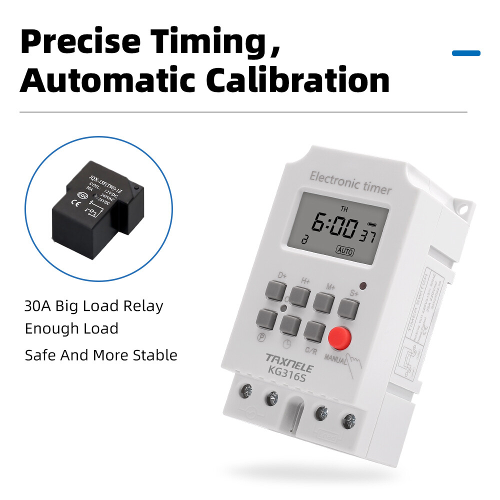 KG316S Intelligent Microcomputer Programmable Digital Electric Timer Switch Relay Controller 25A 220V 7 Days Weekly