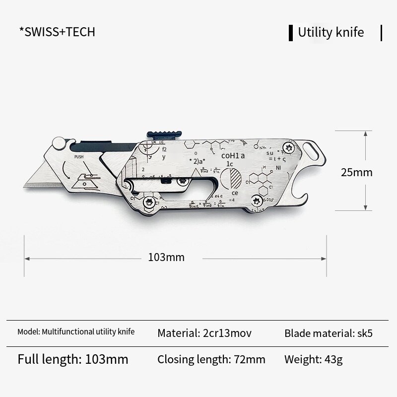Swiss+tech 130mm 2cr13mov opener multi-tool portable box sk5 opener