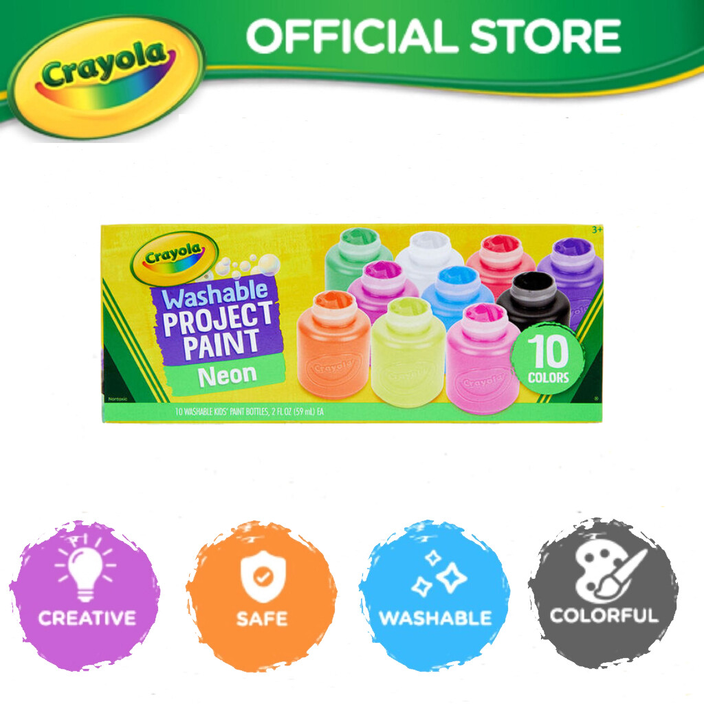 Crayola 10ct Neon Paint,For Ages Lazada