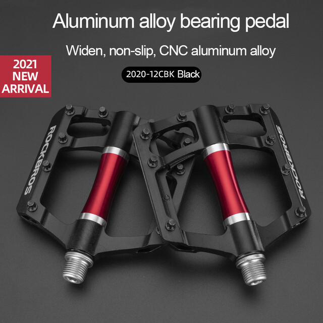 ROCKBROS Mountain Bike Pedal Ultra-light Aluminum Flat pedals Sealed Brearing High Strength Non-slip Widened Platform Anti-Corrosion Bike Accessories