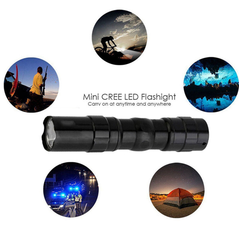 Đèn Pin LED Mini 3W Vỏ Nhôm Đèn LED Tập Trung Cầm Tay Đèn Pin Mini Chống Nước Đi Bộ Đường Dài Cắm Trại Đạp Xe Câu Cá Ngoài Trời