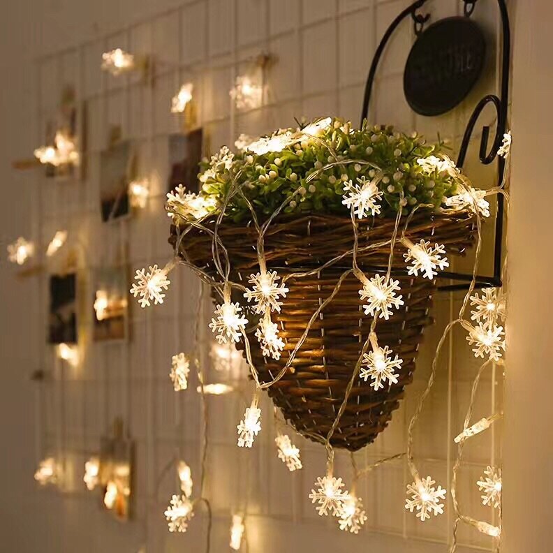 Dây Đèn 20LED 2.5/3M Dây Đèn Thần Tiên Dây Đèn Tuyết/Ngôi Sao Năm Cánh Trang Trí Phòng Tiệc Giáng Sinh Lãng Mạn