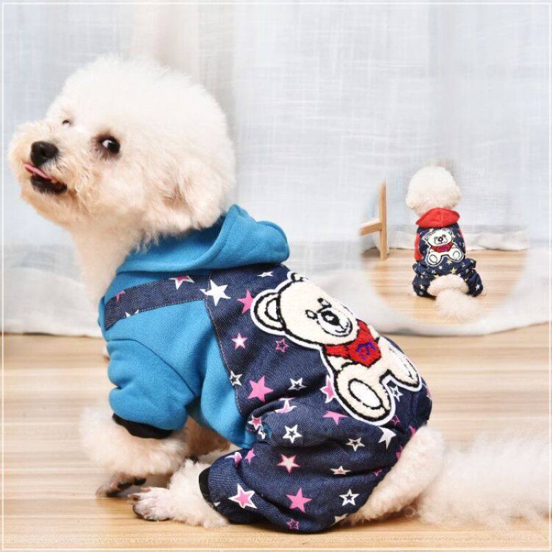【Giảm Giá 50% 】 Quà Tặng Năm Mới♂Quần Áo Chó Con Qiu Dong Trang Phục Hơn Gấu Teddy Chỉ Huy, Lông Cừu Bốn Chân Nhỏ Mèo Thú Cưng Chó Con Với Mùa Đông Dày