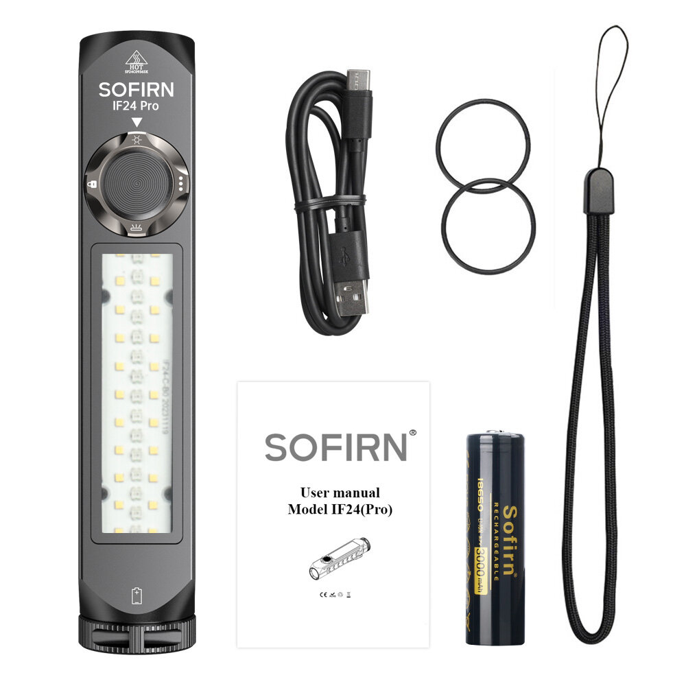Sofirn if24/if24 pro rgb light 2000lm powerful led flashlight 5v 2a 18650 usb c rechargeable floodlight spotlight torch for various scenarios