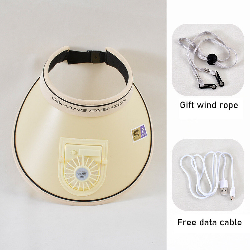 KUDIXIONG Sunscreen sun visor fashion USB rechargeable fan hat outdoor sun hat