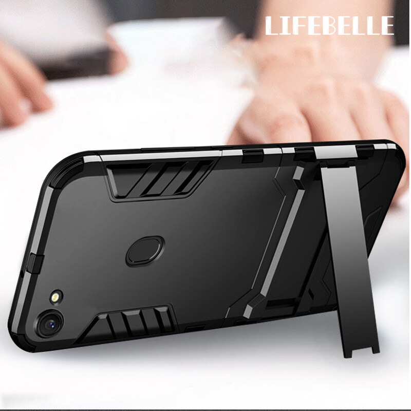 Lifebelle Cho OPPO F5 / F5 Tuổi Trẻ/Ốp A73, Vỏ Điện Thoại Lai Chống Sốc Kiểu Áo Giáp Nhựa Cứng + Thiết Kế Chân Đế Bằng Silicon Mềm