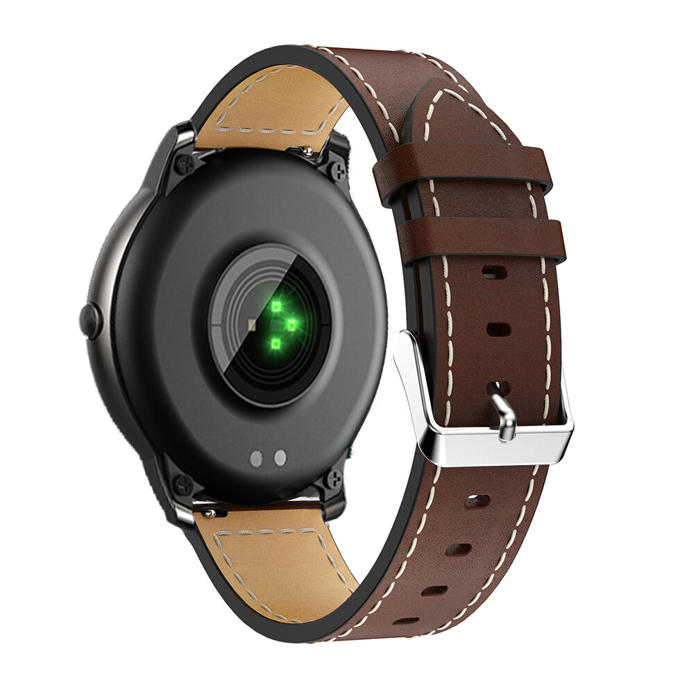 22mm Pointed White Line Leather WatchBand For Xiaomi Haylou Solar LS05 Watch Wristband Replacement Soft Fashion Strap Bracelet