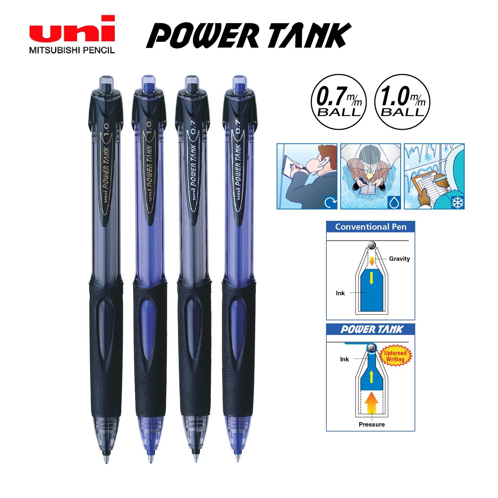 Mm Uni Power Tank Refill Uni Power Tank Ballpoint Pen Refill Black