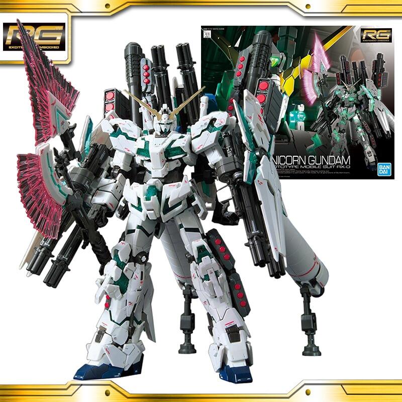 Original BANDAI Gundam RG 1/144 Full Armor Unicorn Gundam Model Kids