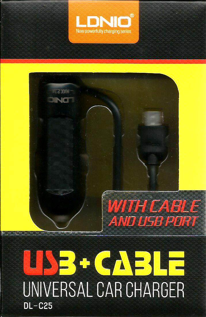 LONIO USB+CABLE UNIVERSAL CAR CHARGER WITH CABLE AND USB PORT Lazada