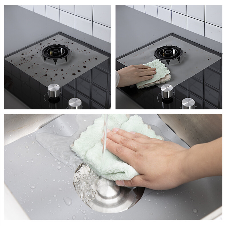 Tấm Lót Bảo Vệ Bếp Ga Tái Sử Dụng Miếng Lau Chùi Dụng Cụ Bảo Vệ Bếp Tấm Lót Bảo Vệ Đầu Đốt Bếp Để Làm Sạch Đồ Dùng Nhà Bếp, Đầu Đốt Bếp Ga Nhà Bếp Tái Sử Dụng Bảo Vệ Tấm Lót Miếng Lót Miếng Lau Chùi
